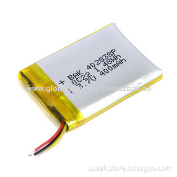 BAK 402538P 3.7V/400mAh Lithium Polymer Battery, Sized 4.0*25*38mm, Long Lifespan Cycles